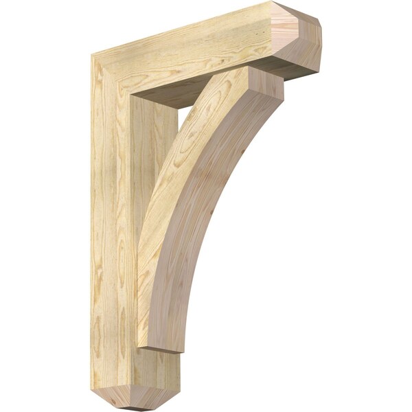 Ekena Millwork Thorton Craftsman Rough Sawn Bracket w/ Offset Brace, Douglas Fir, 8"W x 28"D x 40"H BKT0806X28X40THR04RDF - main